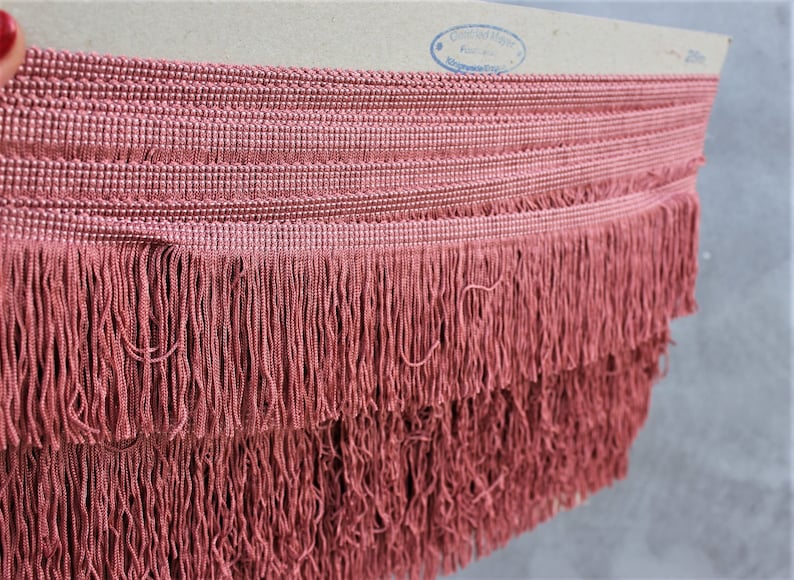 25 Meters Cotton Coral Tassel Trim Fringe Fabric Garment Etsy
