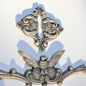 Vintage metal Decor Corner Three Cast Iron  Architectural salvages Rustic Fireplace Embellishment