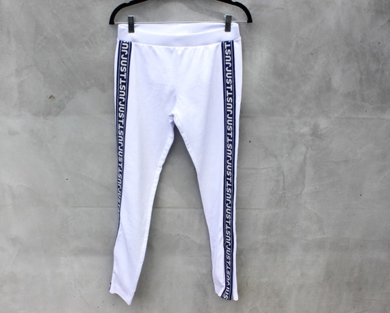Vintage JUST CAVALLI White Track Pants Authentic Women s Designer Sportswear 90 s Plain Polyester Etsy Australia