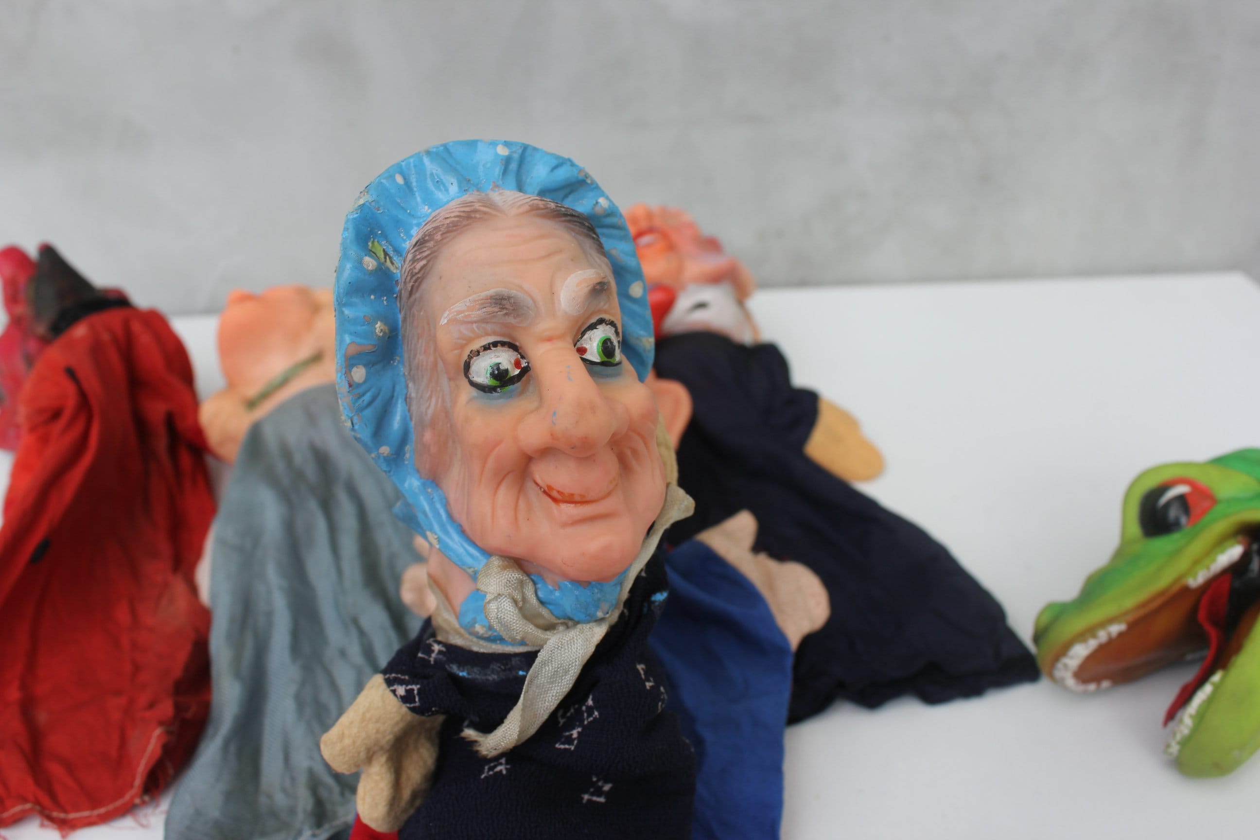 Vintage German Hand puppets Set of Seven Dolls Rubber Headed Etsy