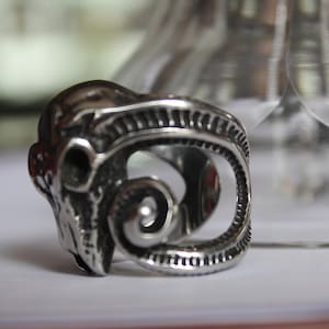 Ram&#39;s Skull Rocker ring Biker jewelry Gothic unisex ring jewelry Motorcycle Rock Punk Jewelry