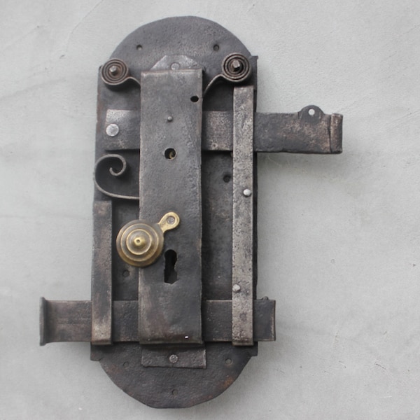 Mecanismo de cerradura de puerta sólida Pestillo de puerta de hierro forjado Cerradura de puerta masiva Manija segura de puerta