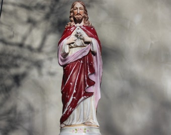 Sacred Heard of Jesus Resin Figurine Jesus Christ Statue, Catholic Religious Altar Statue