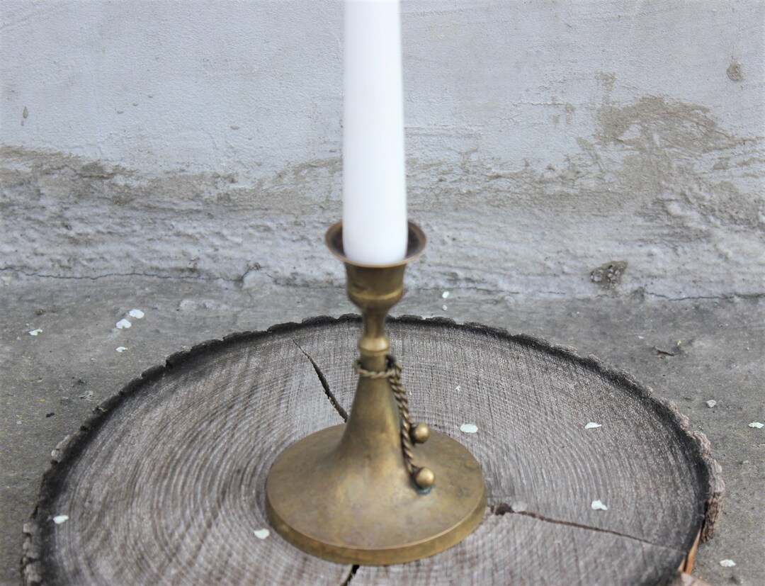 Vintage Brass Candleholder French Style Candle Holder Rustic Home Decor Fireplace Decor Etsy