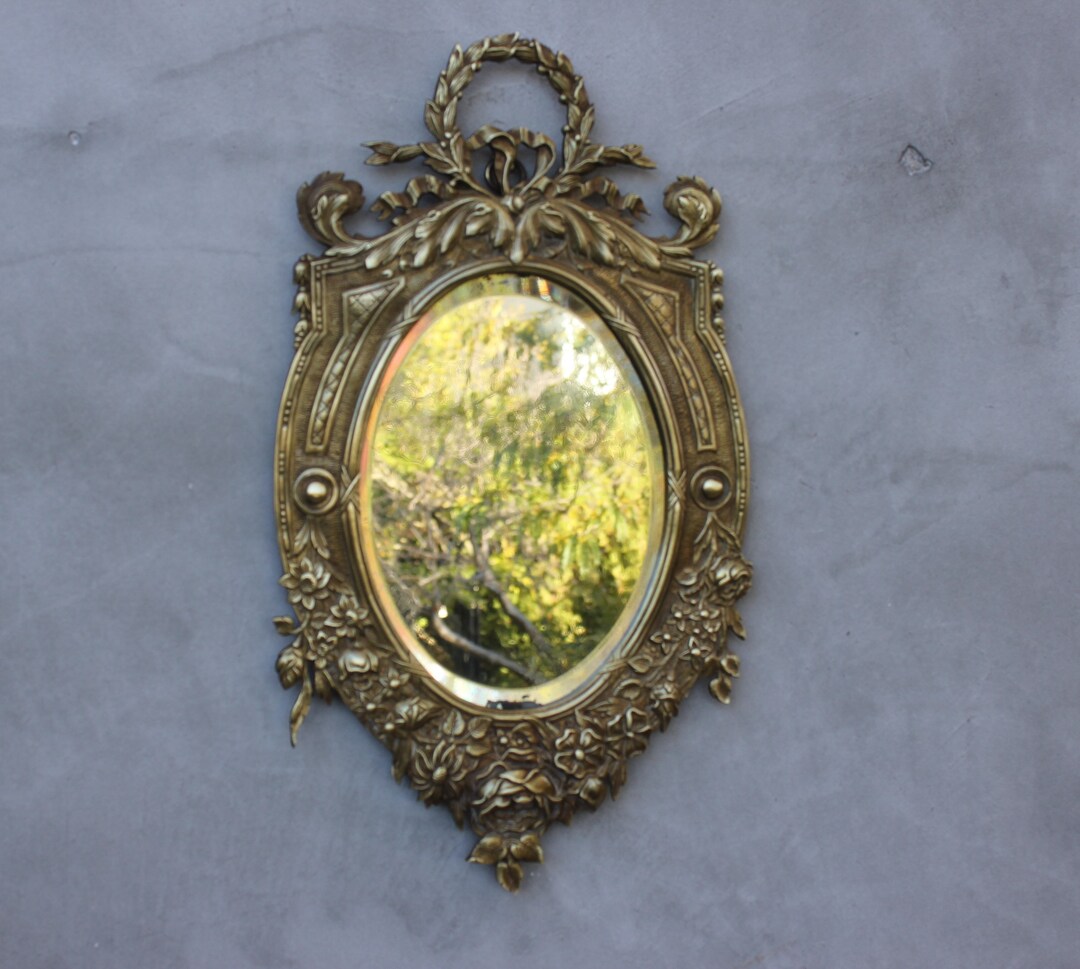 Exquisite Rare Antique Wall Mirror Ritch Ornate Bronze Beauty, Boudoir ...