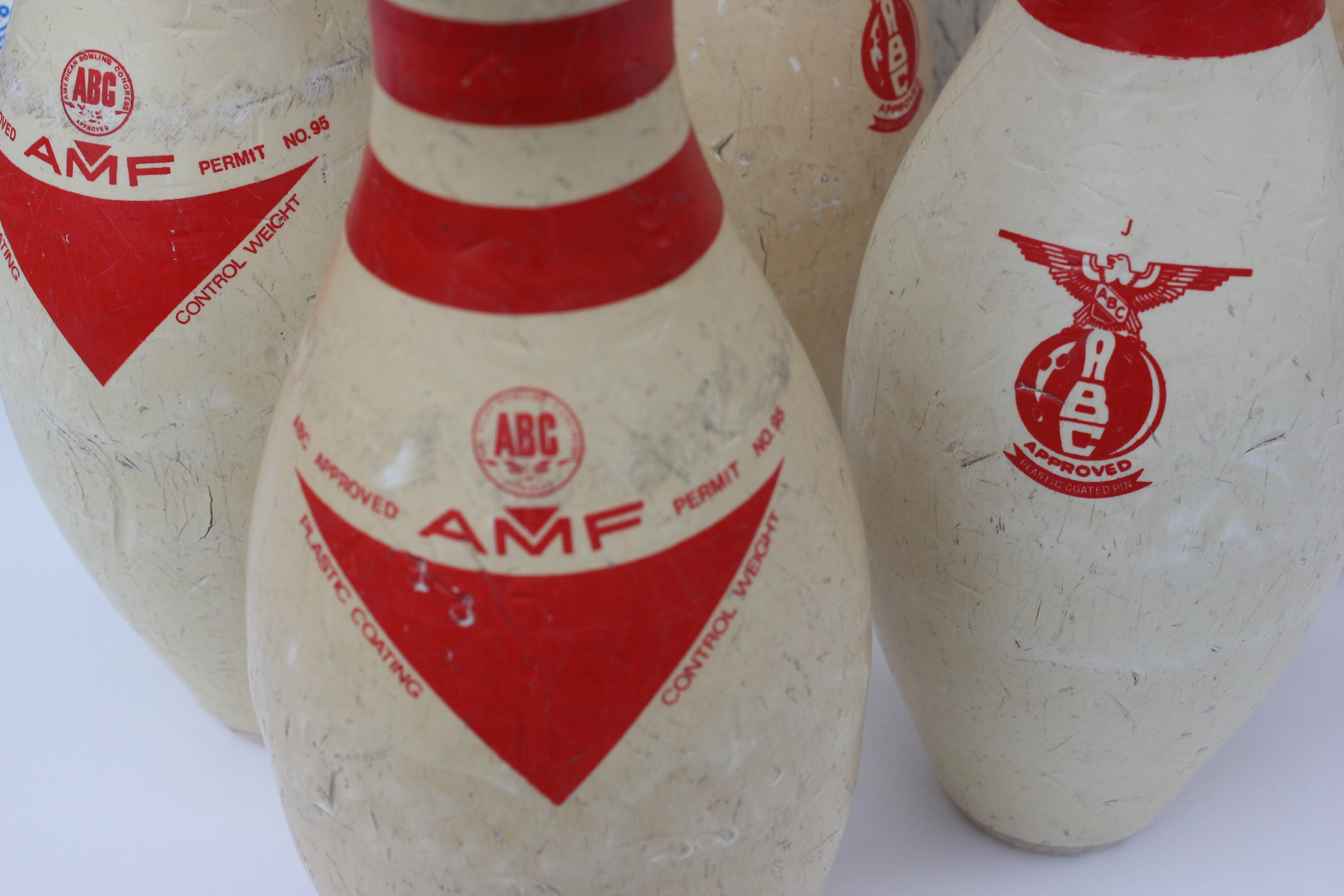 Vintage AMF Amflite II and Brunswick Max Bowling Pins
