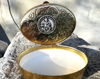 Vintage Pieta Trinket Box Jungfrau Maria Religiöse Souvenir Schmuckschatulle