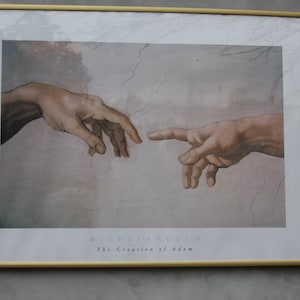 Detail of The Creation of Adam from Sistine Chapel Framed  Poster