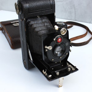 Rare French Vintage Folding Camera, Hermagis Paris Anastigmat Photographic Device, Early 20th Century Imaging Instrument Collector Item