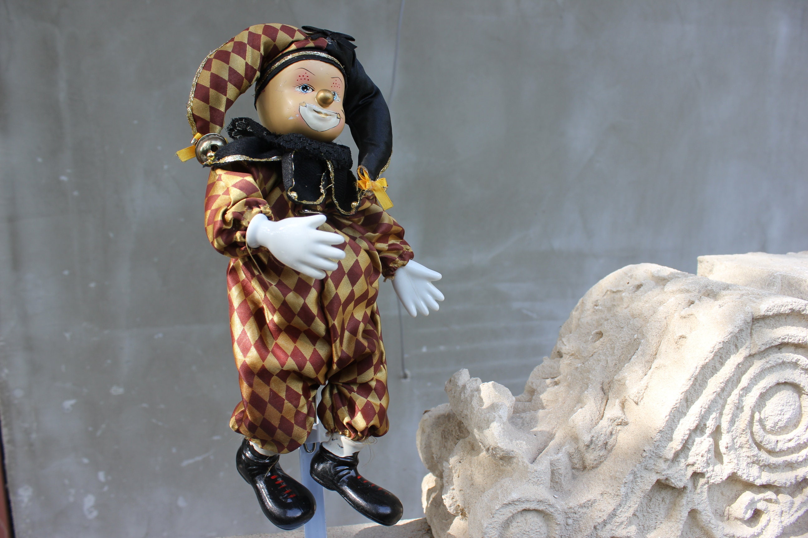 磁器製 ハーレクイン人形 2点 ヴィンテージ磁器製ハーレクイン人形