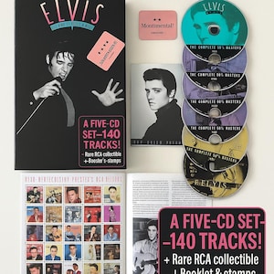 Elvis Presley 50’s Masters 5 CD Box Set Rare RCA Collectible 140 Remastered Tracks + Booklet & Stamps The King of Rock ‘n’ Roll