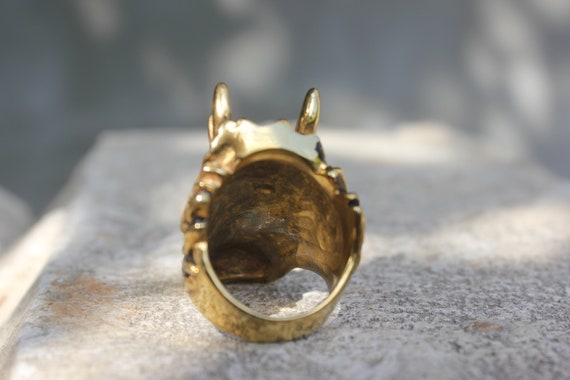 Large Dragon Head Ring Gothic Jewelry Rock Punk A… - image 5
