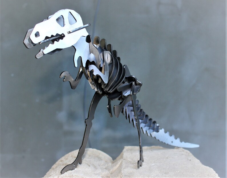 Vintage Metal Dinosaur Statue Dinosaur Skeleton T-rex Metal - Etsy