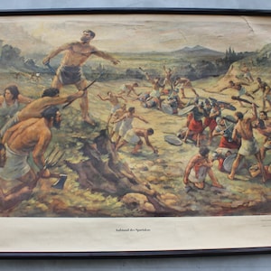 Historisches Schulbildungsposter Aufstand von Spartacus Gladiator KampfWand Fotorolle Liebe Unterricht Geschichte