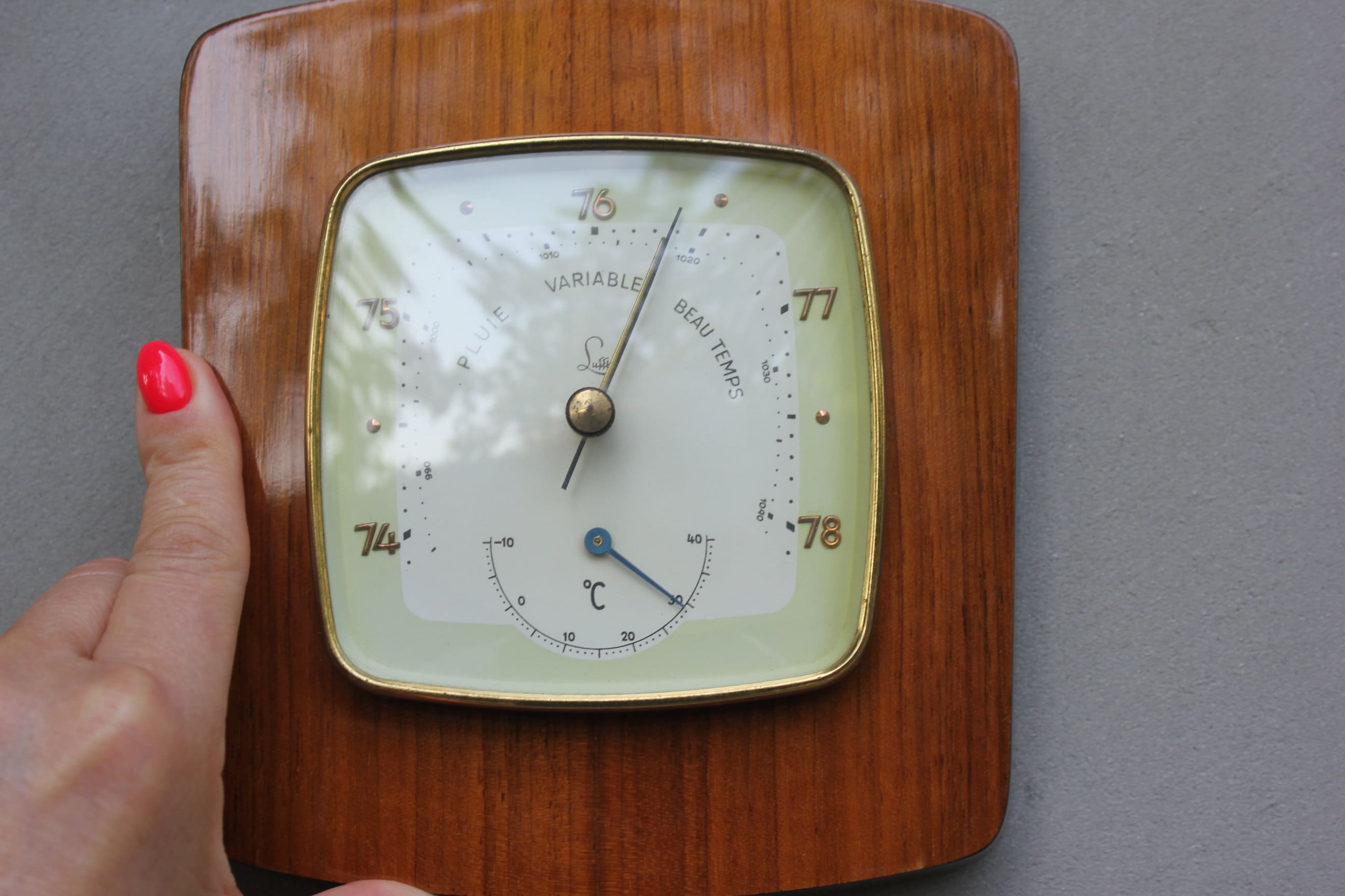 Vintage Lufft Barometer Thermometer Aneroid Wall Hanging Wood Etsy
