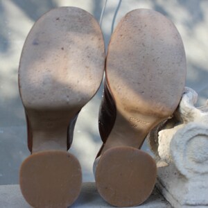 70's Brown Brazilian Leather Lace Up Clog Shoes main image 0