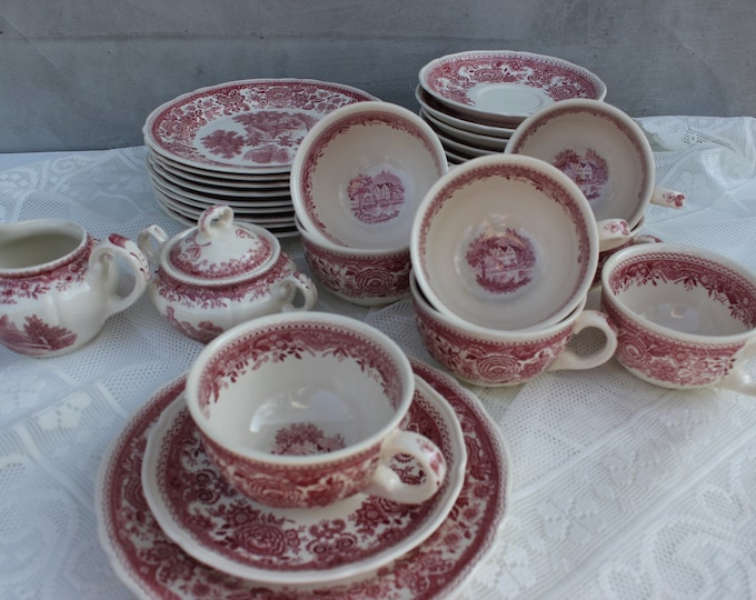 Villeroy & Boch Burgenland Red Tea Set 30 Pcs, Plates, Tea or Coffee ...