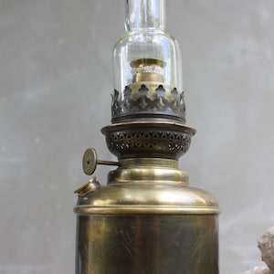 Vintage L&B Brevete Marque Deposee Brass Oil Lamp, Belgium, 1970
