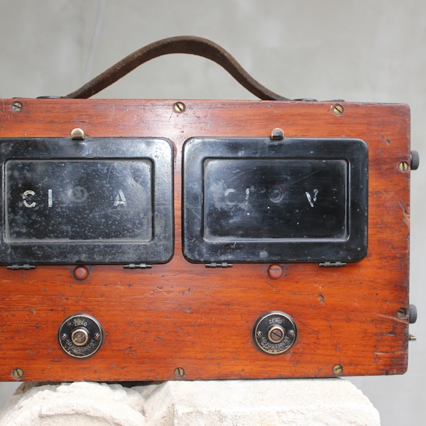 Vintage Amp and Volt Meter Device, Working and Collectible Tool for Electricians, Engineers, and Technicians