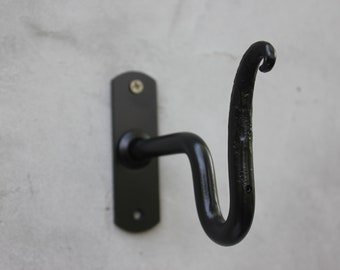 Metal Hook, Wrought Iron Curtain Bracket, Any Room Wall Mounted Drapery Hanger, Rail Holder Bathroom hanger