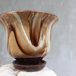 Large and Heavy Vintage Planter, European Clay Pot, Glazed Terracotta, Jardiniere Pot, Garden, Sun House