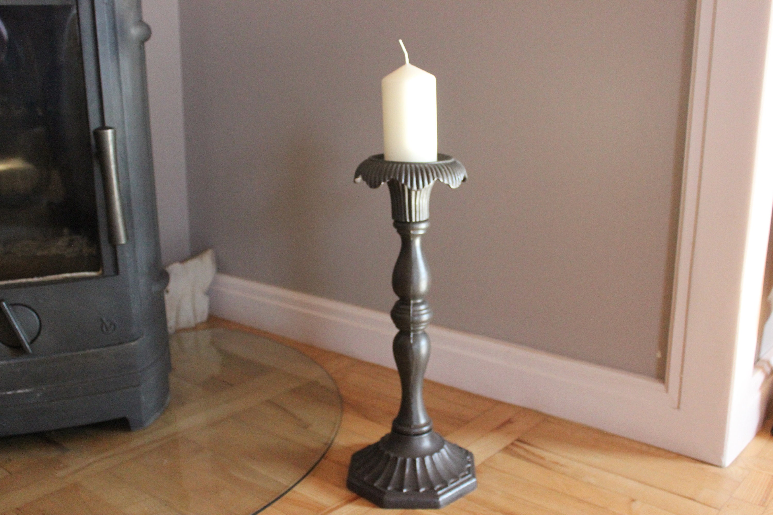 Large Cast Iron Candlestick Floor Metal Candle Holder - Etsy Israel