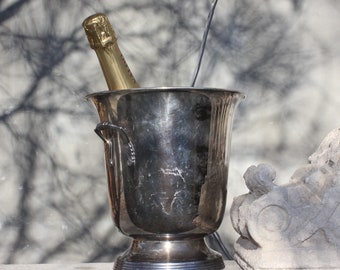 Vintage Silber überzogener Champagner Eimer, Weinkühler Eiswürfelbehälter Bar Zubehör Weinliebhaber Geschenk