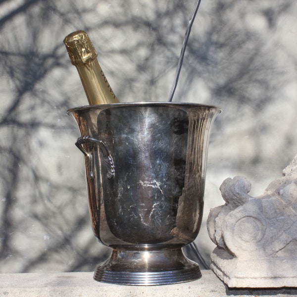Vintage Silver Plated Champagne Bucket, Wine Cooler Ice Cube Container Bar Accessories Wine lovers gift