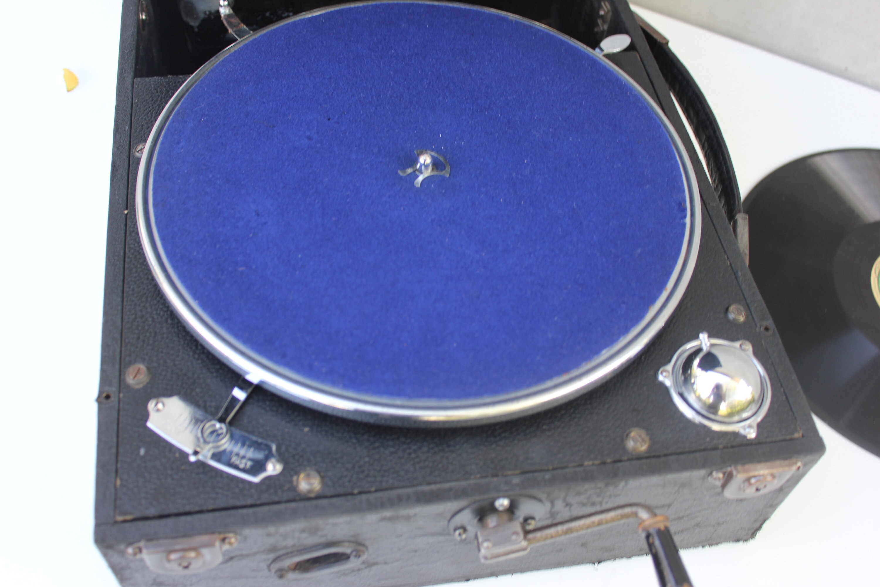 Antique Columbia Grafonola: Working Hand Crank Phonograph