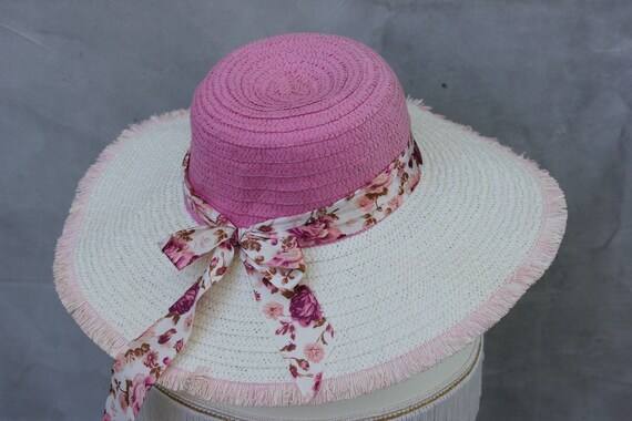 Vintage Summer Straw Hat Fashion Sun Hat Colorful… - image 3