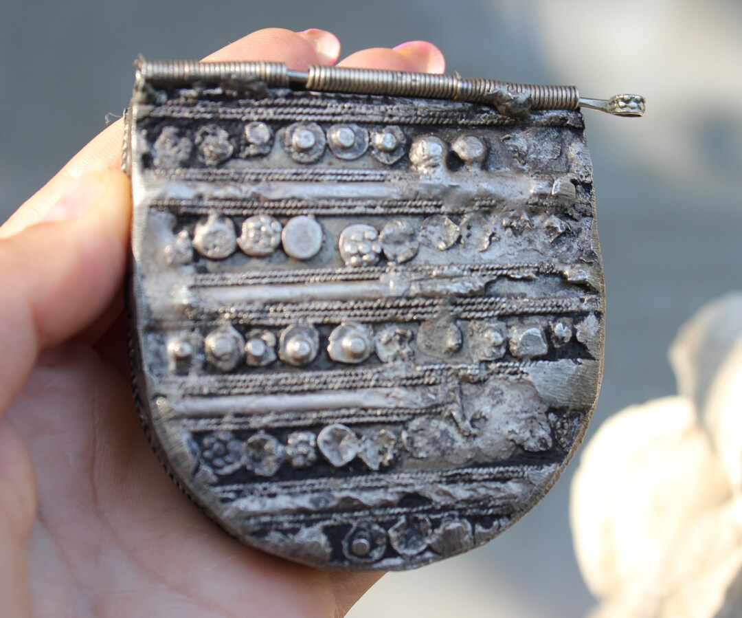 Antique Silver Plated Gun Powder Holder, Container, Weapon Accessory for a Belt, Collectible