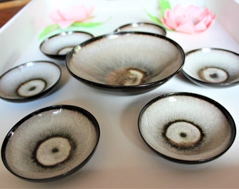 Vintage sushi set Serving Sushi Bowls Small Serving Bowls Tapas Bowls Pottery Bowls