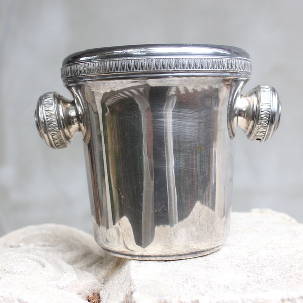 vintage Silver Plaqué Ice Bucket Ice Cube Container Bar Accessoires Man Cave Accessoire