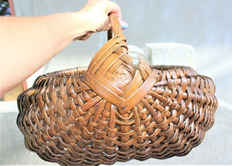 Vintage Easter Farmers Basket With One Handle for Home or Etsy
