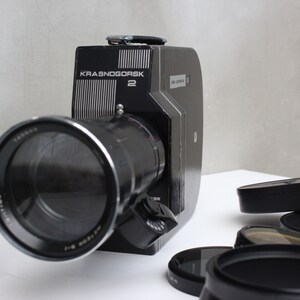 Working KRASNOGORSK-2 16mm Movie Camera, With Accessories 70s