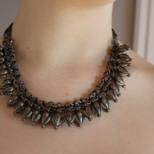 Vintage Tribal Necklace Statement Choker Boho Chic, Oriental, Jewelry Evening Dress Necklace Fashion Vision