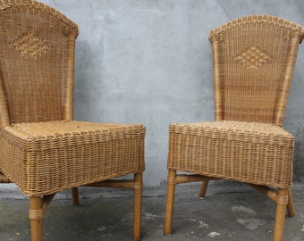 Vintage wicker dining chairs deals