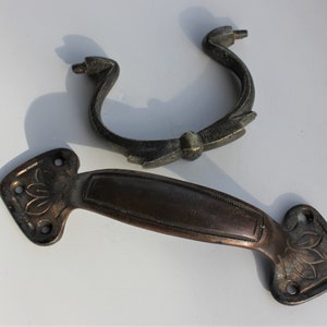 Two Vintage different  Cabinet handles embellishments handles Antique cast iron Door handle Farmhouse decor