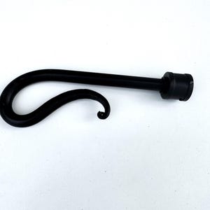 Statement Curtain Rod Finial, Black Scroll Hook for Curtain Pole, Elegant Iron Drapery Hardware Decorative Curtain End, Artisan Design
