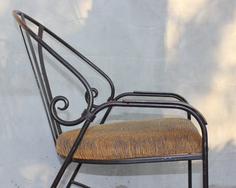 Vintage Dining Iron Chair Designer Display Patio Chair Comfortable Bistro Furniture