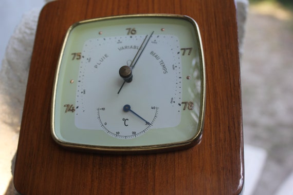Beautiful German Vintage Barometer/thermometer/hygrometer. Made From Wood  and Brass. Made in Germany.. 