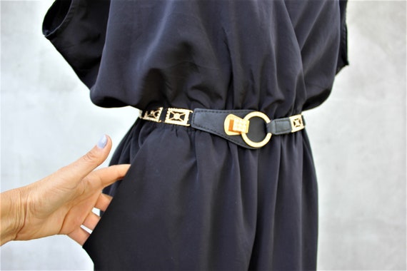 Oversized Metal Buckle Accented Elastic Statement Belt Oversized Metal Buckle Accented Elastic Statement Belt main image 3