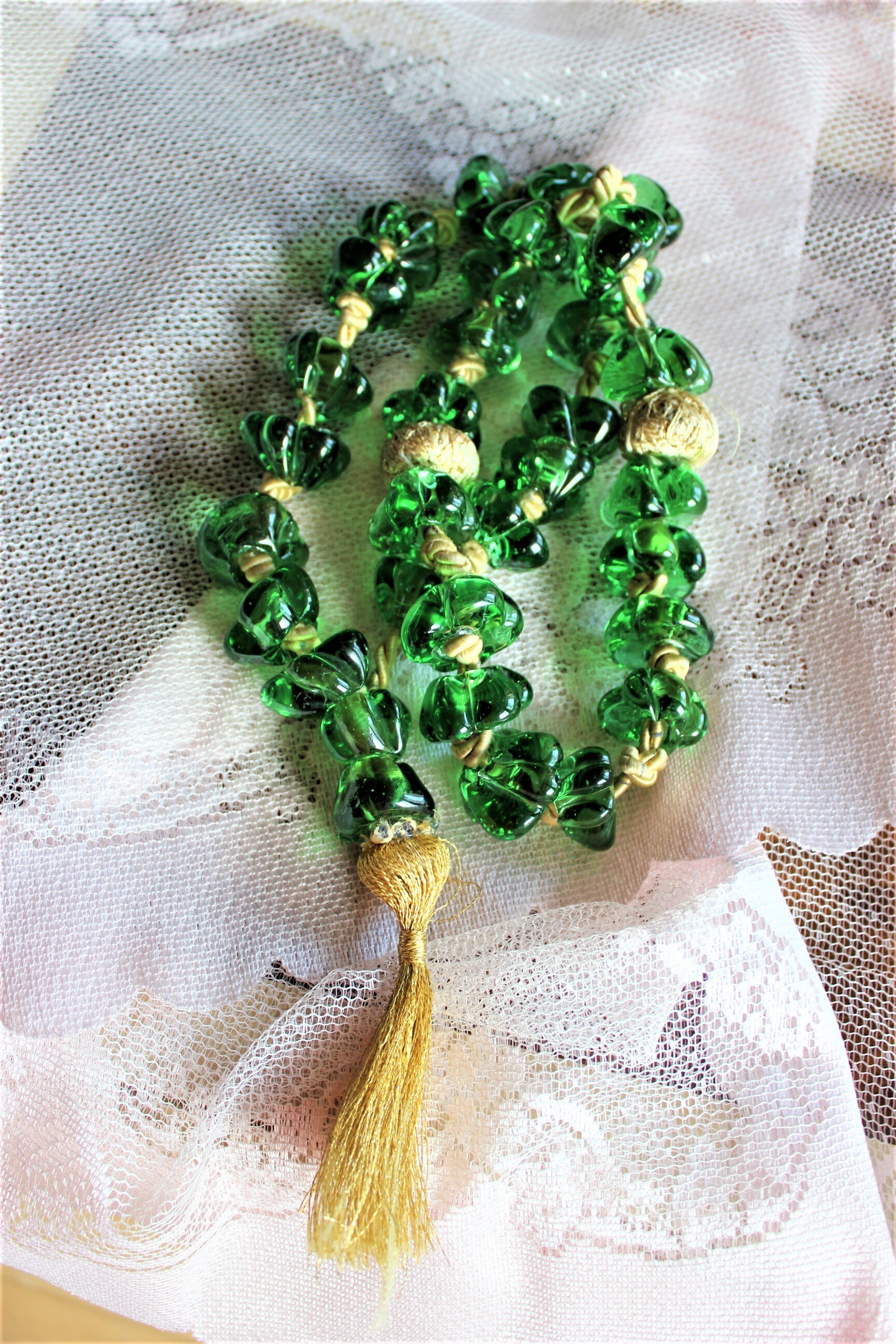 Vintage Worrybeads Green Glass Prayer Beads Men Tasbih Muslim Etsy