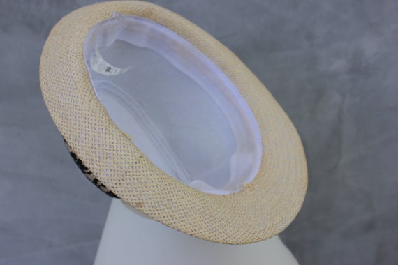 Vintage Summer Fedora Straw with Lace Hat Fashion… - image 6