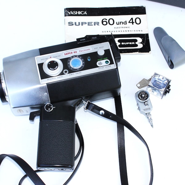 Funktionierende Yashica SU 40 E 8-mm-Filmkamera mit Tasche und Zubehör, japanisches Qualitätsgerät für Sammler