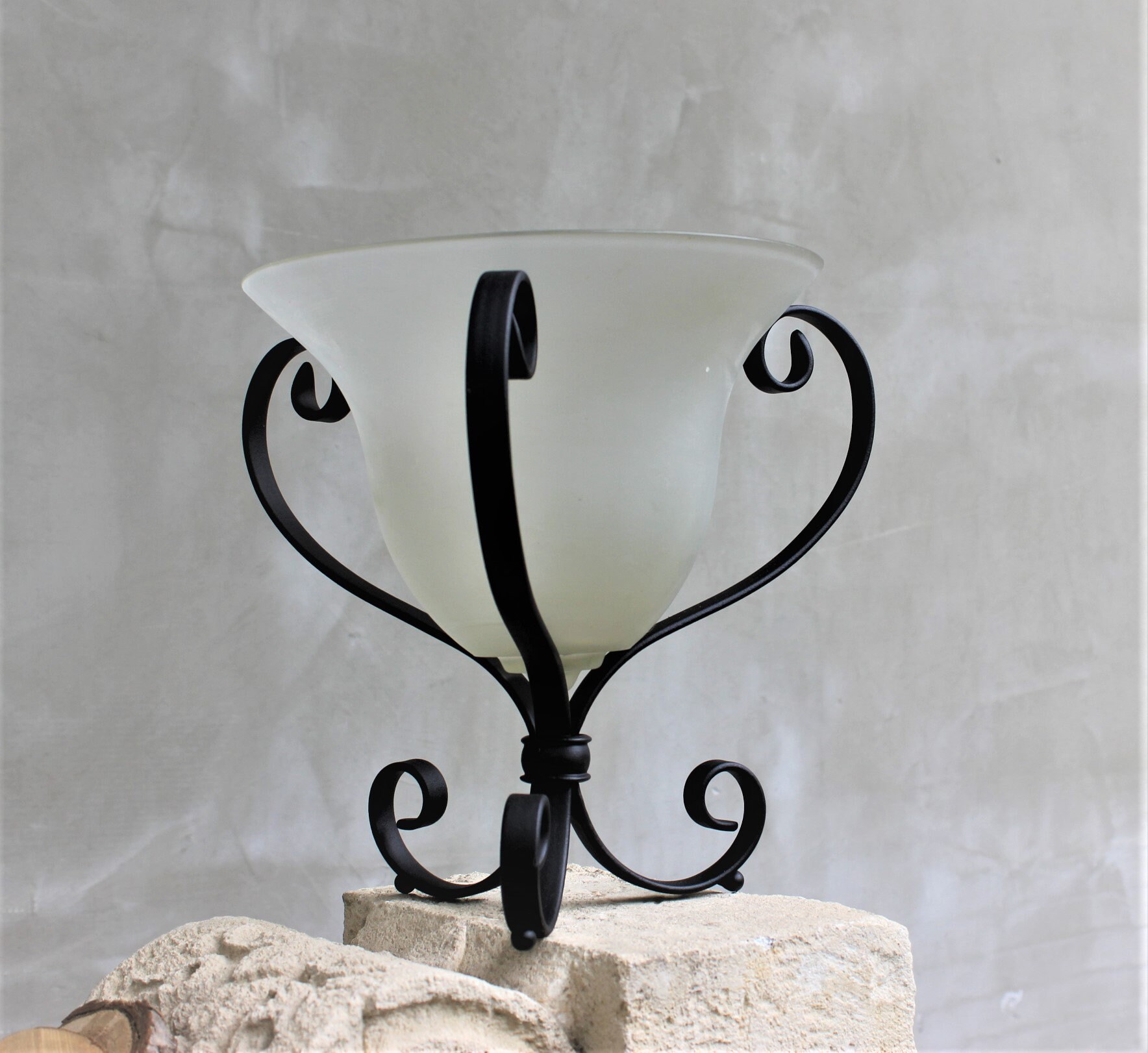 Unique Glass Vase With Wrought Iron Holder Decorative Etsy