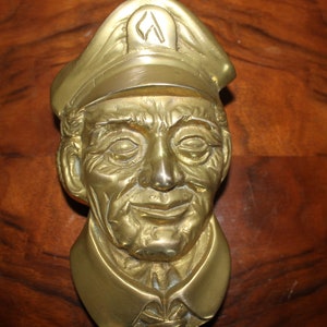 Vintage Brass Sailor Door Knocker Fisherman Head Nautical Entry Decor
