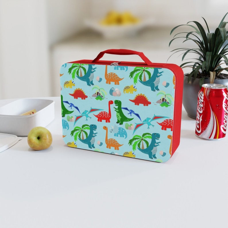 Kids Lunch Bag Lunch Box Childrens Lunch Bag Insulated Lunch Bag Blue Dinosaurs image 10