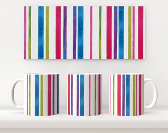 Ceramic Mugs - Watercolour Stripes