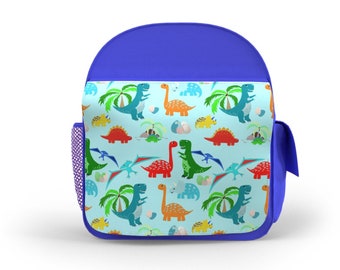 Kids Backpack Childrends Backpack Childrens Bag Dinosaur Bag Dinosaurs Blue